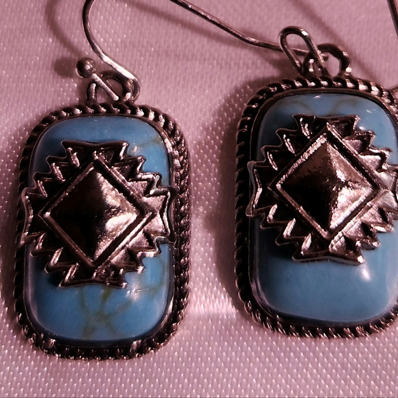 Pulsar 925 Silver, Authentic Turquoise Vtg watch & Southwest Style Earrings - Picture 8 of 8